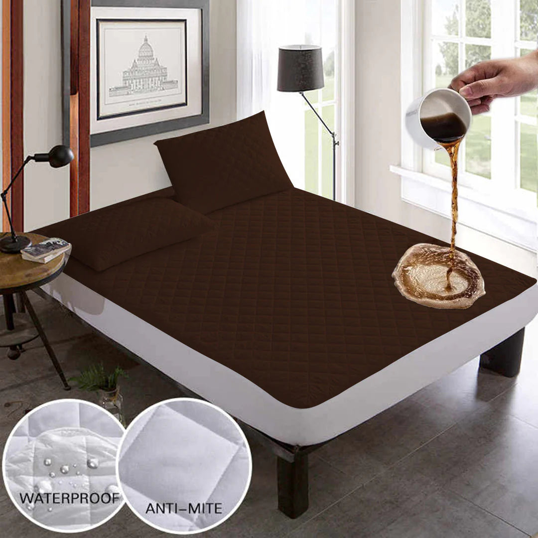 Ultrasonic 100% Waterproof Mattress Covers (Brown)