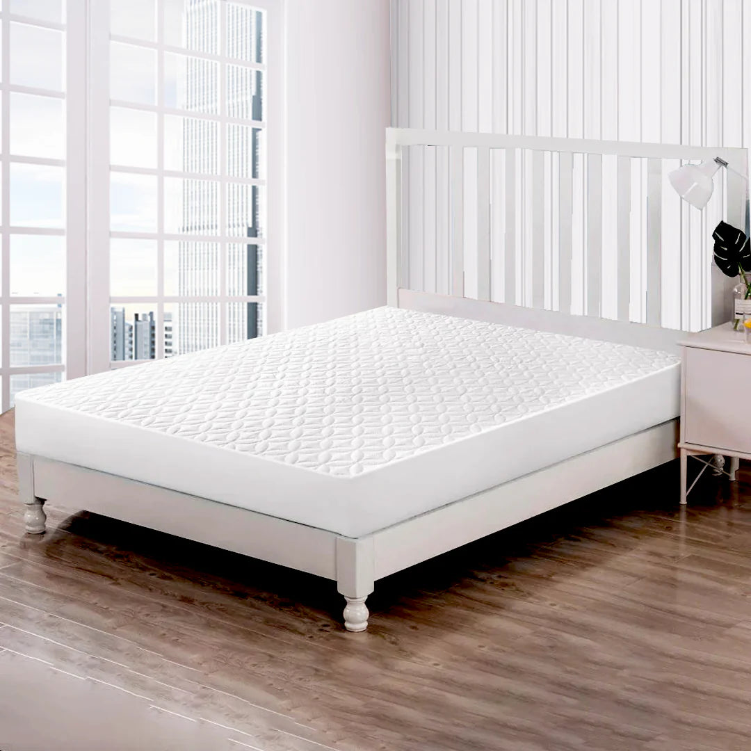 Quilted Fitted 100% Waterproof Mattress Cover (White)
