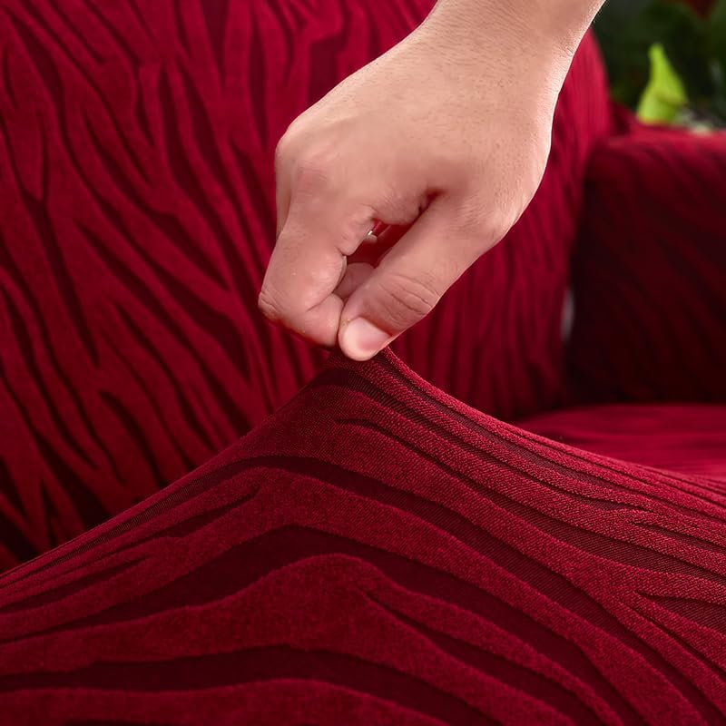 Zebra Pattern Sofa Cover (Maroon)