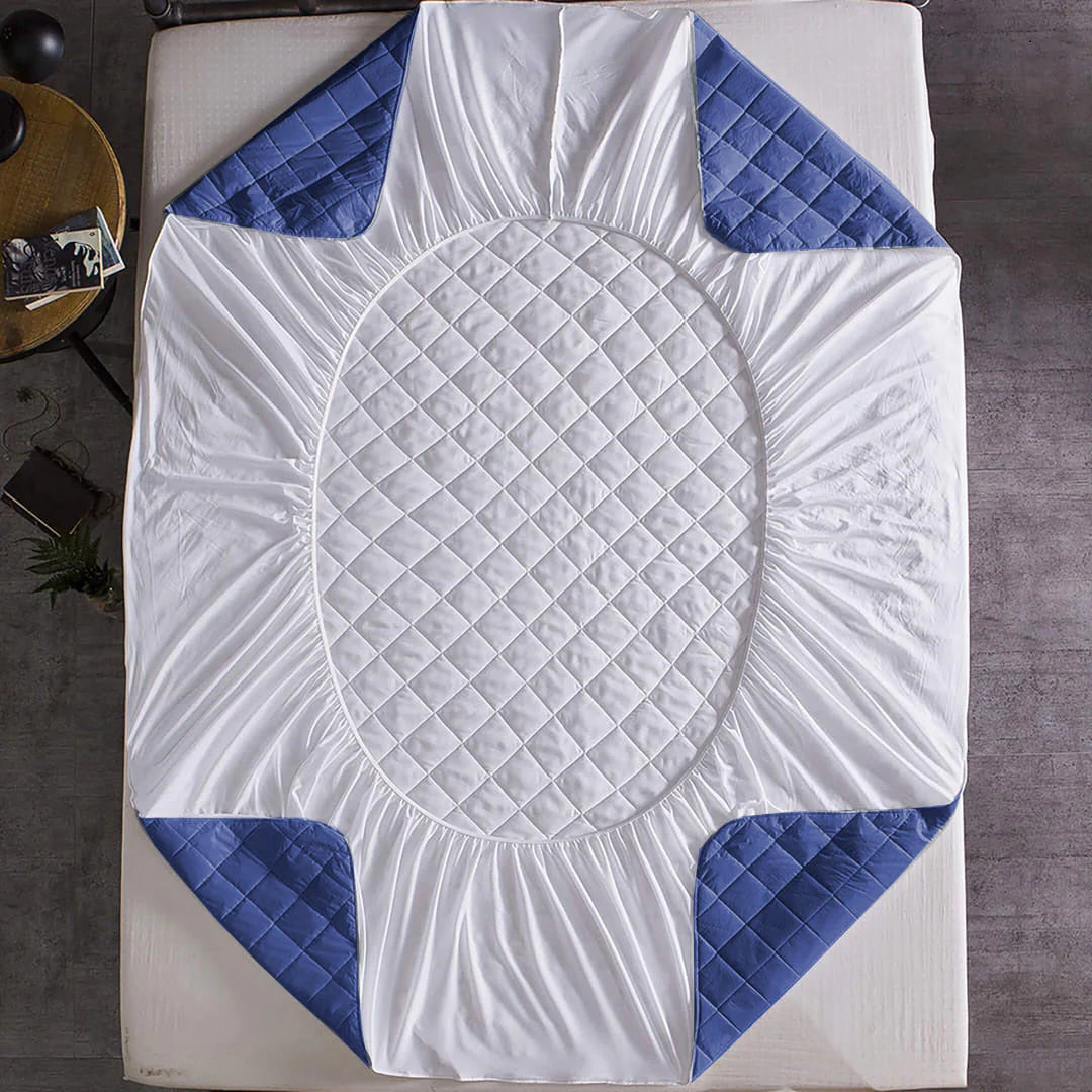 Ultrasonic 100% Waterproof Mattress Covers (Navy Blue)