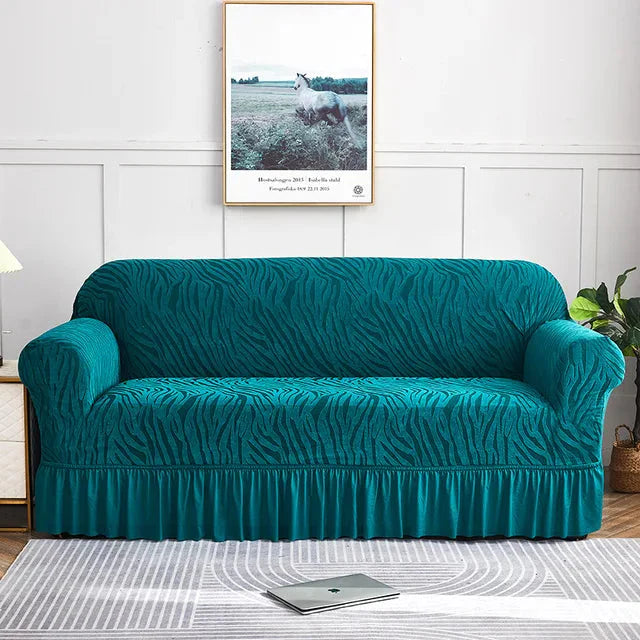 Zebra Pattern Sofa Cover (Zinc)