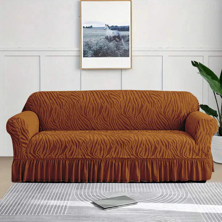 Zebra Pattern Sofa Cover (Golden)