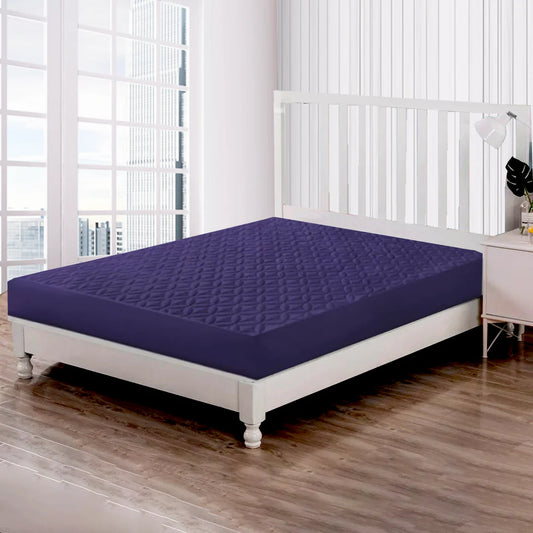 Quilted Fitted 100% Waterproof Mattress Cover (Blue)