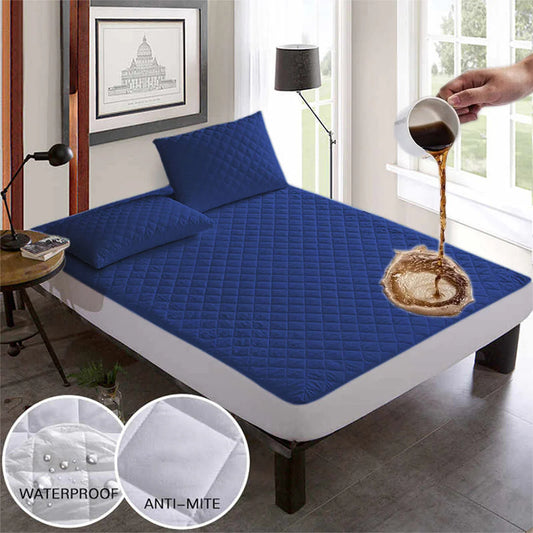 Ultrasonic 100% Waterproof Mattress Covers (Navy Blue)