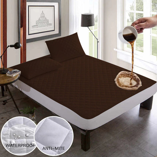 Ultrasonic 100% Waterproof Mattress Covers (Brown)