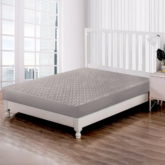 Quilted Fitted 100% Waterproof Mattress Cover (Grey)