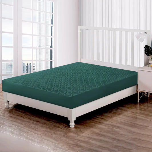 Quilted Fitted 100% Waterproof Mattress Cover (Green)