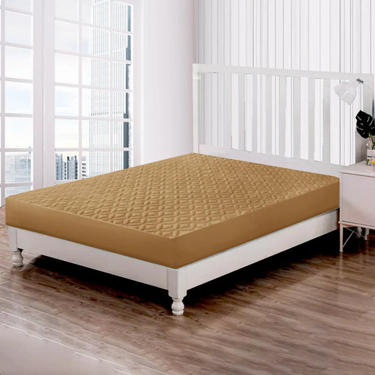 Quilted Fitted 100% Waterproof Mattress Cover (Golden)