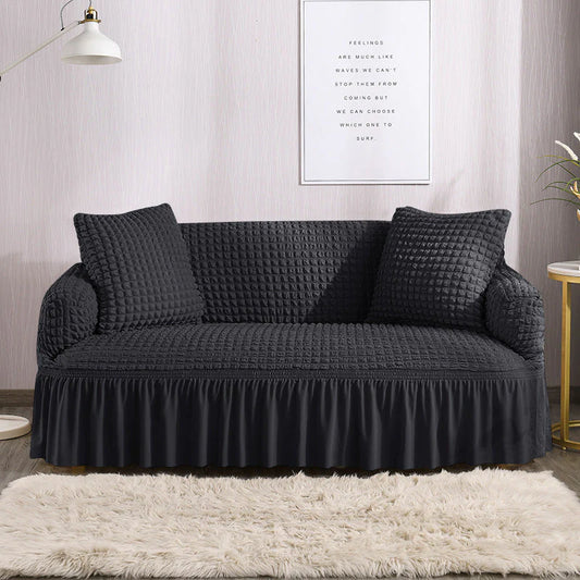 Textured Sofa Cover - Black