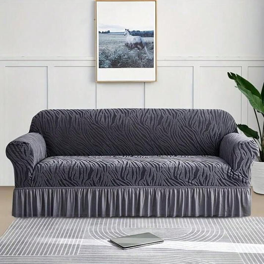 Zebra Pattern Sofa Cover (Grey)