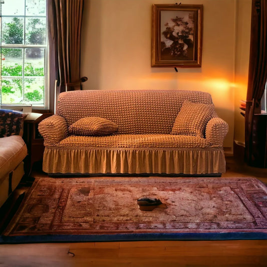 Textured Sofa Cover - Golden