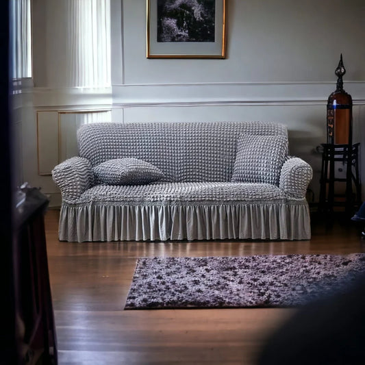 Textured Sofa Cover - Silver