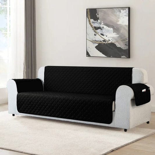 Quilted Sofa Cover (Black)