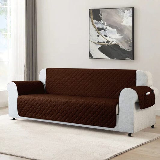 Quilted Sofa Cover (Chocolate Brown)