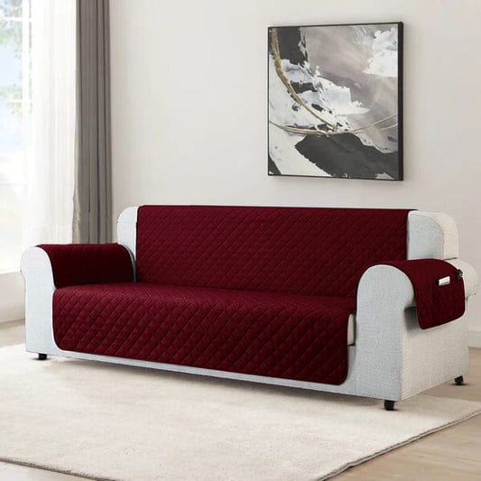 Quilted Sofa Cover (Maroon)