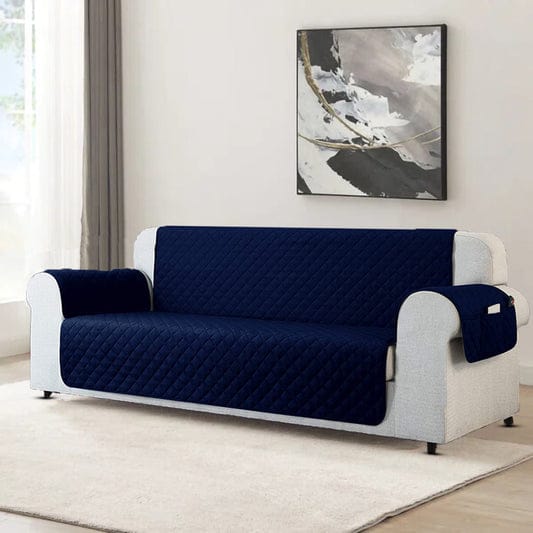 Quilted Sofa Cover (Navy)