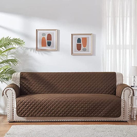 Quilted Sofa Cover (Brown)