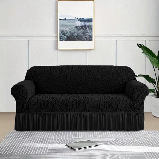 Zebra Pattern Sofa Cover (Black)